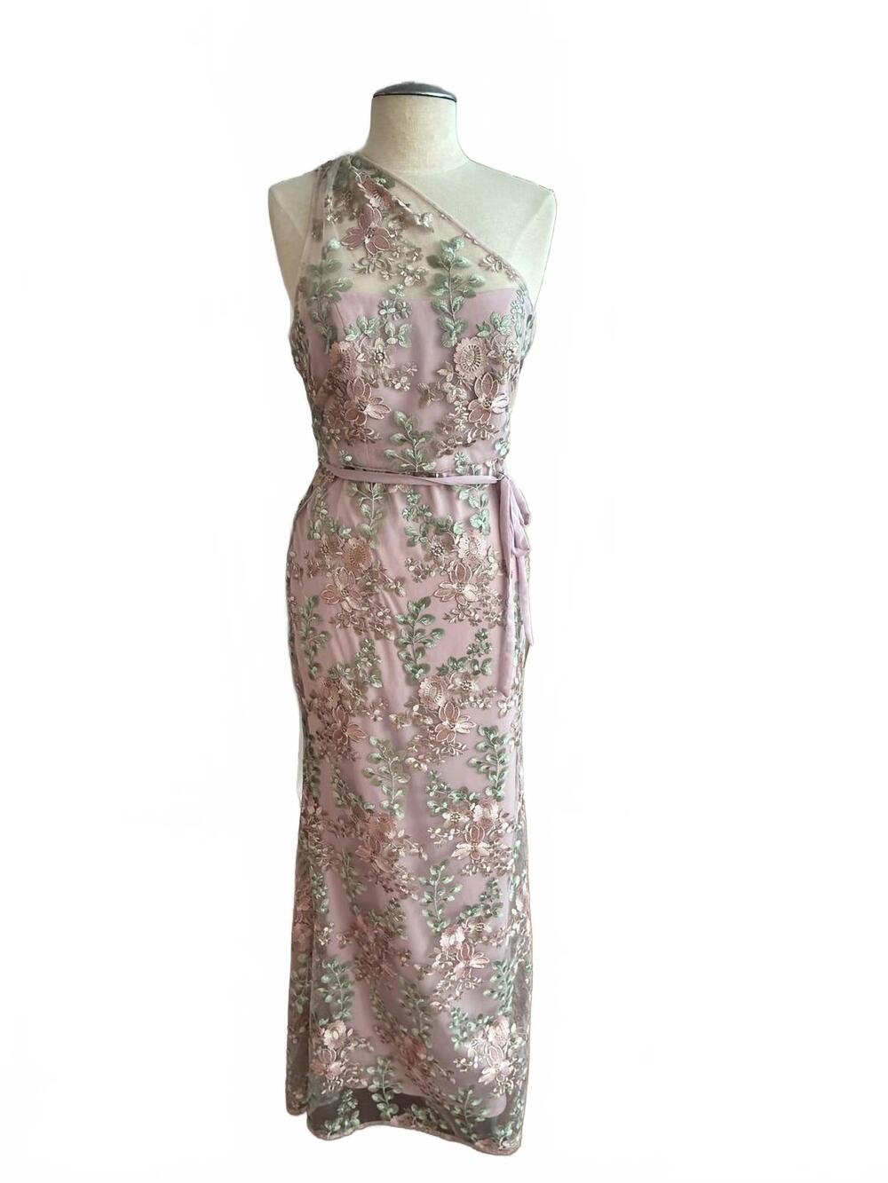 NEW DESSY women's size zipper stretch lining dress in suede rose floral